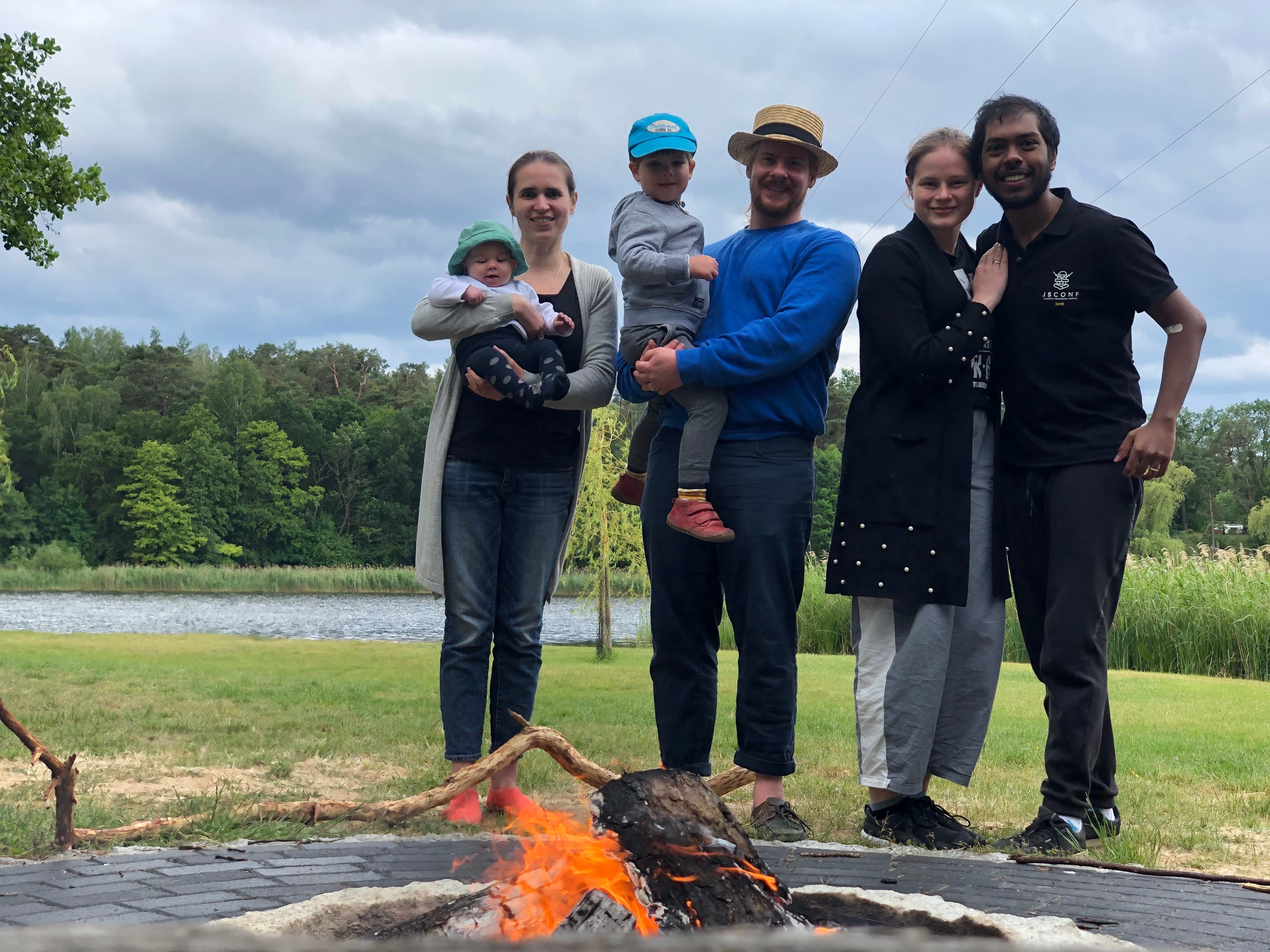 Shaw, Katharina, Elijah, Eleanor, Lea and I in Stechow (or somewhere)